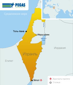 Карта курортов. Израиль