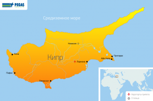 Карта курортов. Кипр