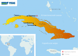Карта курортов Кубы